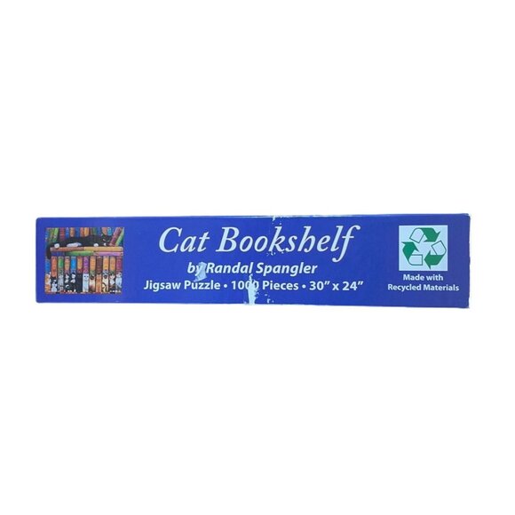 VERMONT CHRISTMAS COMPANY "CAT BOOKSHELF" COMPLETE 1000 PIECE JIGSAW PUZZLE‎ - Picture 2 of 5